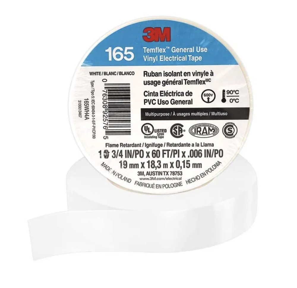 Cinta Aislante 3M Temflex 165 3/4-BLANCO
