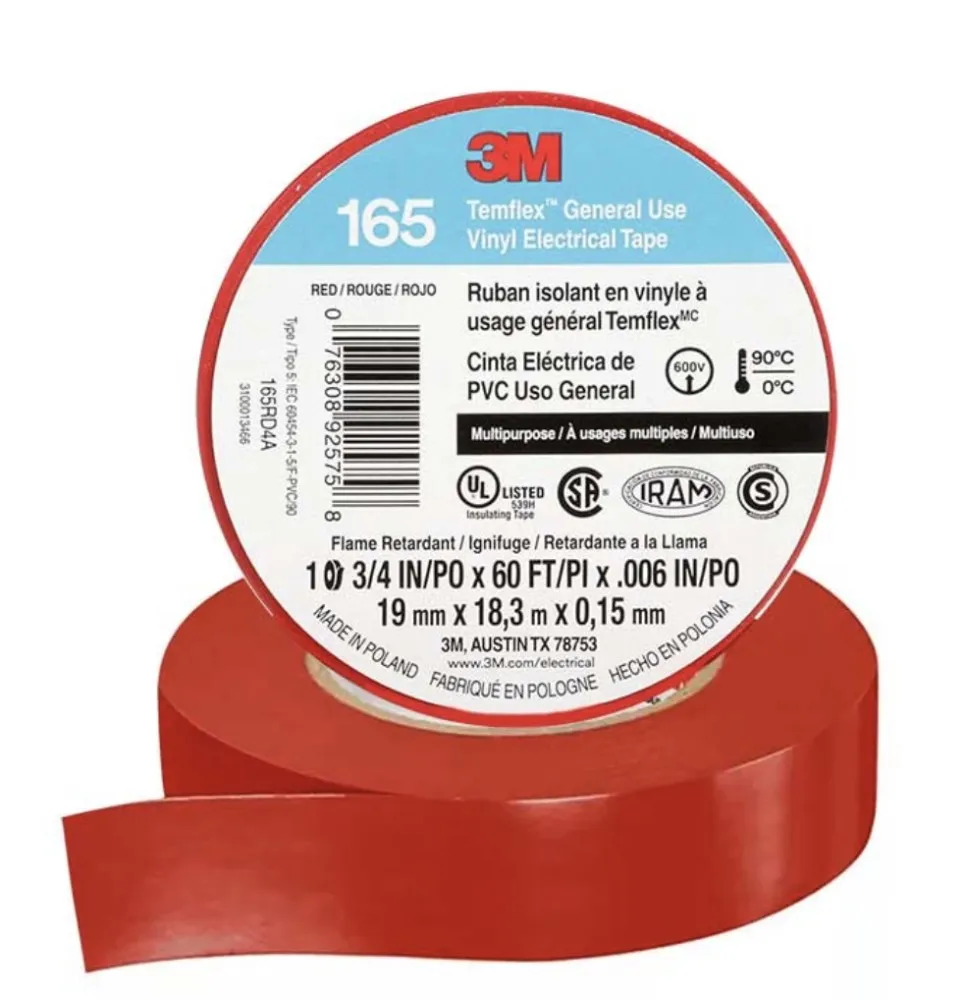 Cinta Aislante 3M Temflex 165 3/4-ROJO