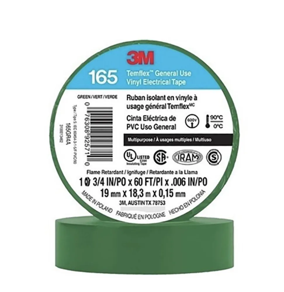 Cinta Aislante 3M Temflex 165 3/4-VERDE