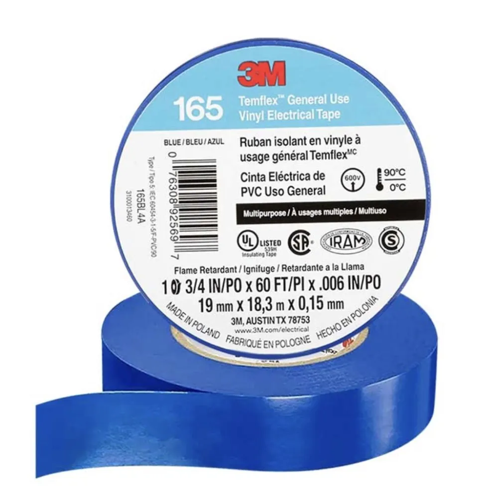 Cinta Aislante 3M Temflex 165 3/4-AZUL