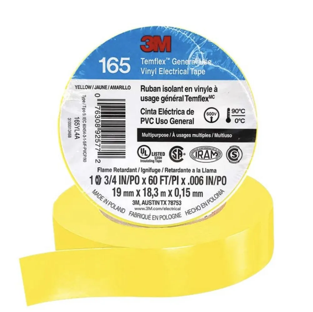 Cinta Aislante 3M Temflex 165 3/4-AMARILLO