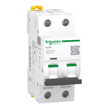 Interruptor Termomagnético Riel Acti9 iC60N 2P 20A curva C