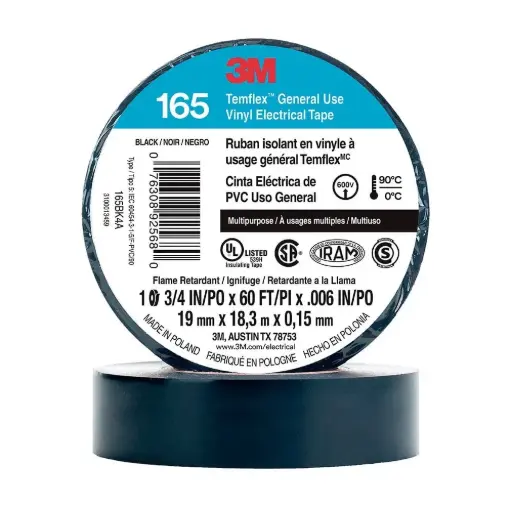 [UU009472471] CINTA AISLANTE 165 DE 3/4"X 18MTS 3M NEGRO